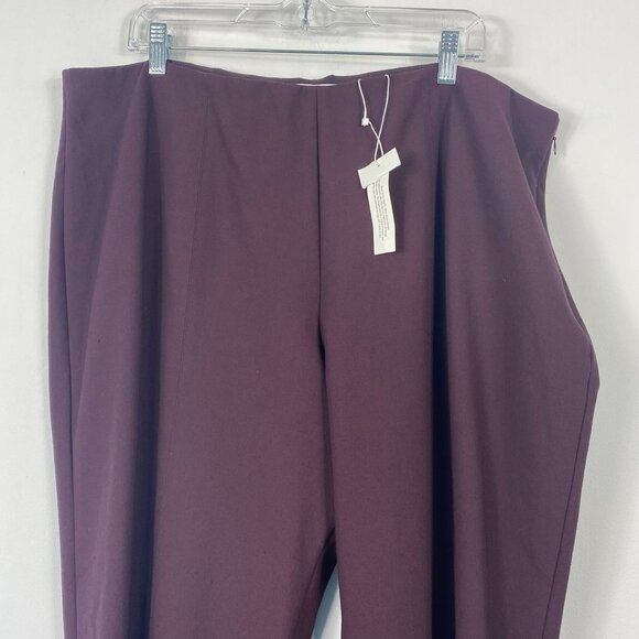 NWT VINCE Pants Plus Size Maroon Burgundy Purple Pull On Career Pants XXXL 3X - Picture 2 of 16